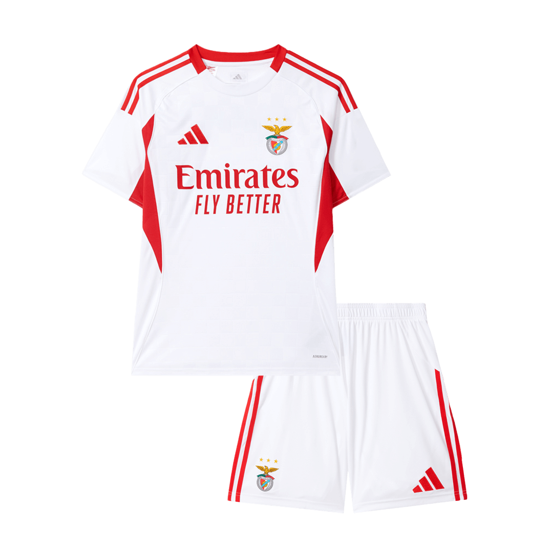 Kid's Benfica Third Away Soccer Jersey Kit 25/26 White - Football Shirt | SmartJerseys | Official Quality