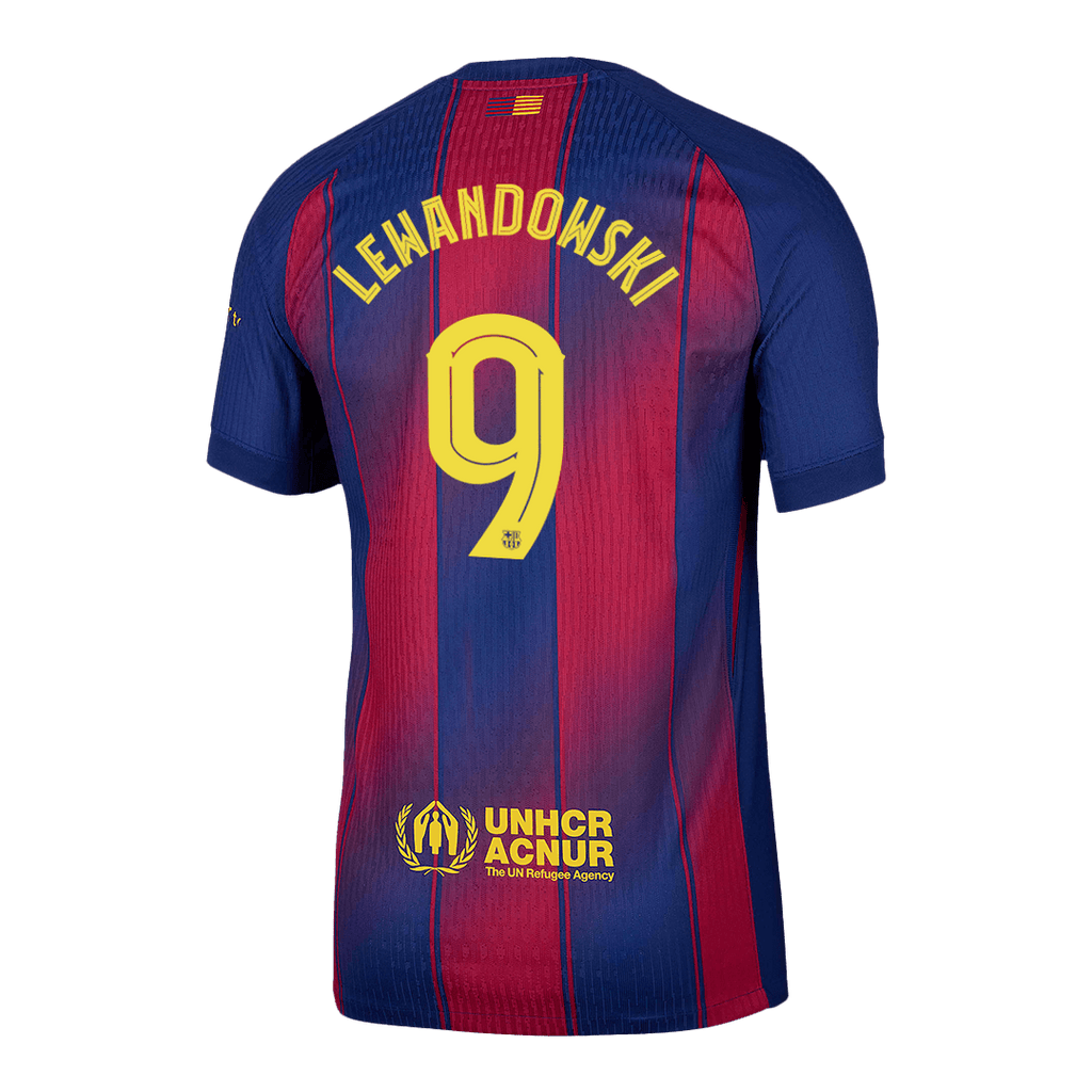 Camiseta de fútbol local del Barcelona Lewandowski #9 auténtica 2025/26 - Edición UCL