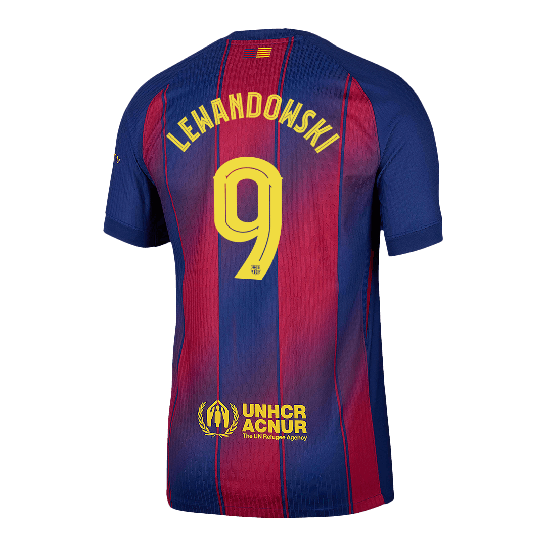 Camiseta de fútbol local del Barcelona Lewandowski #9 auténtica 2025/26 - Edición UCL