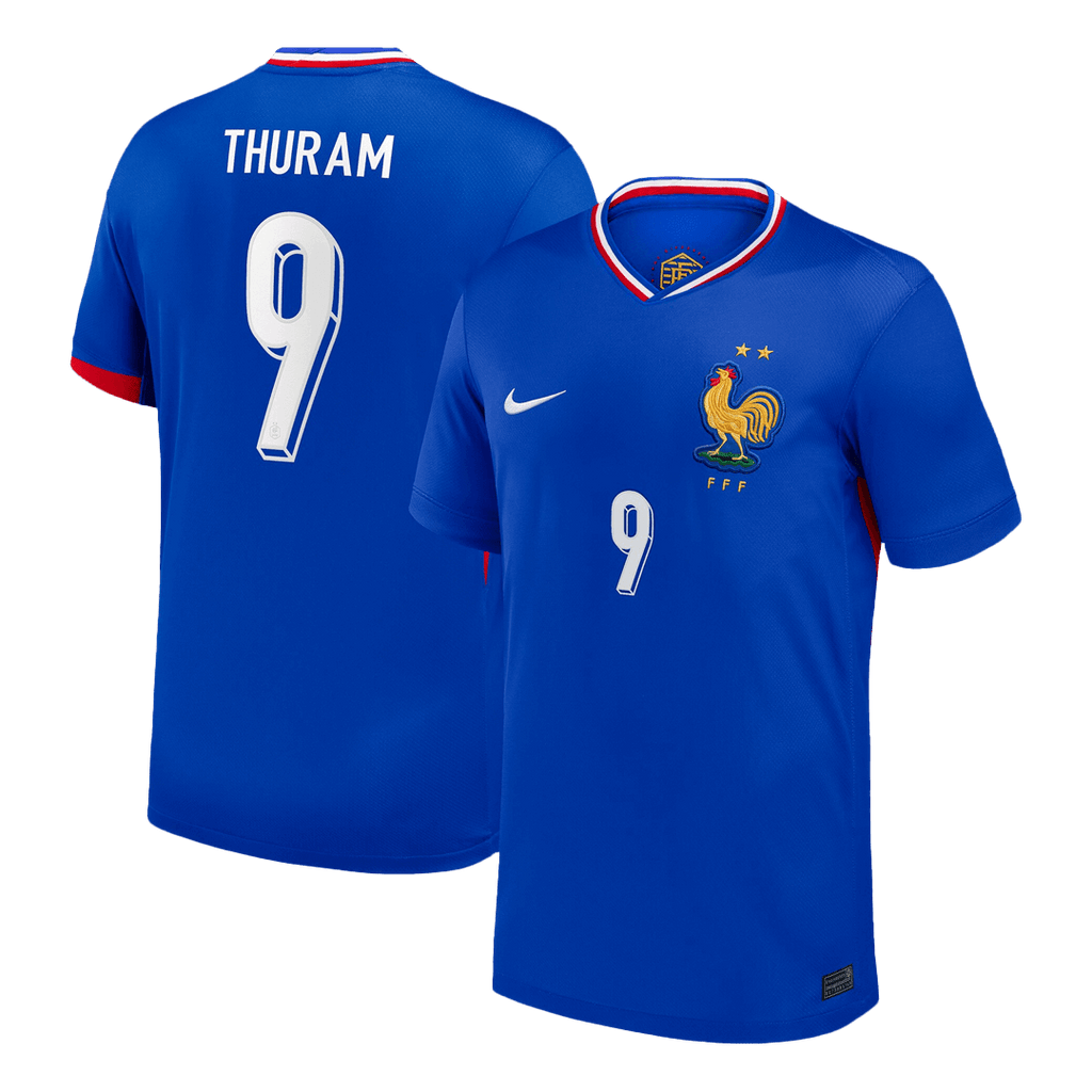 THURAM #9 France Euro Home Soccer Jersey 2024 Blue - Football Shirt | SmartJerseys | Official Quality
