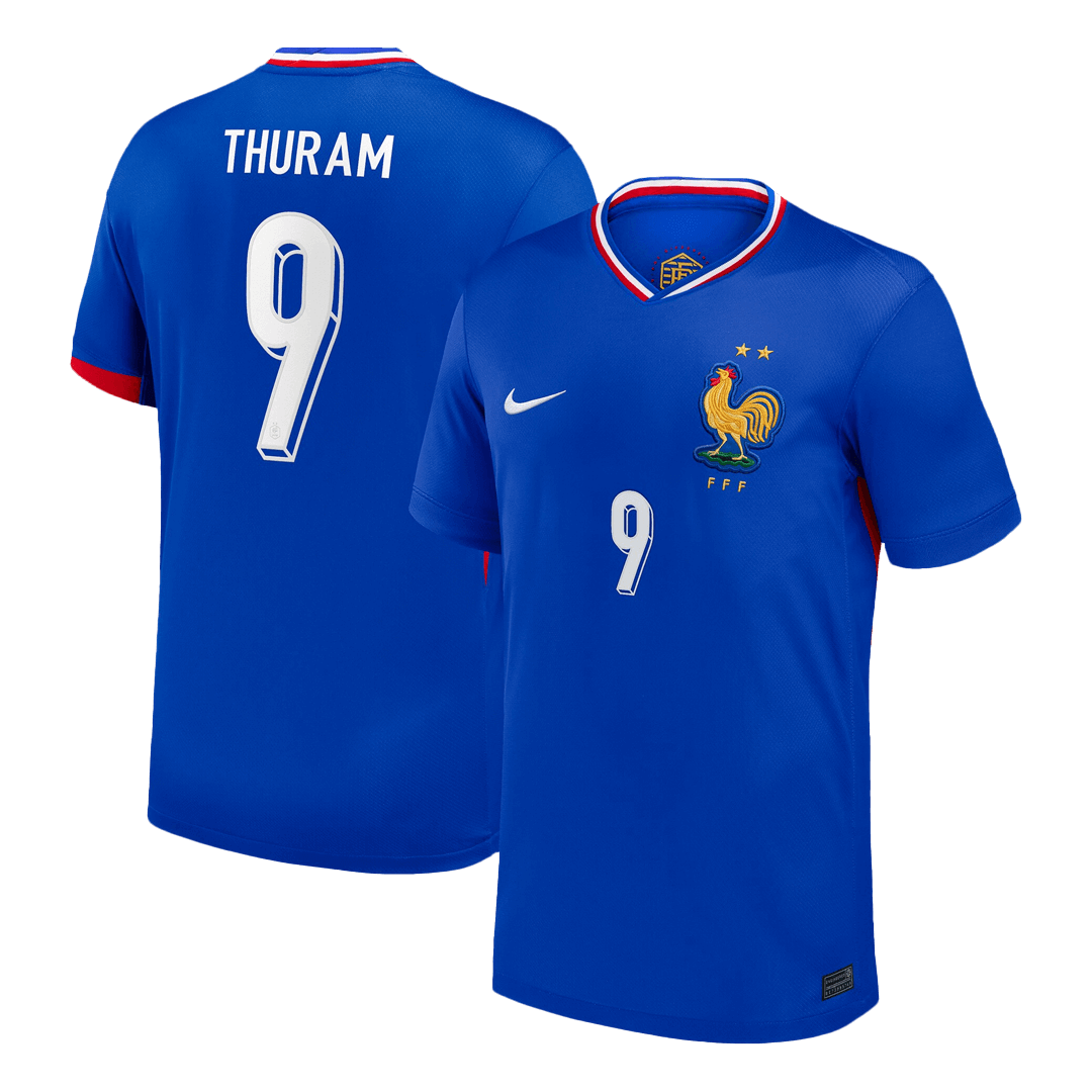 THURAM #9 France Euro Home Soccer Jersey 2024 Blue - Football Shirt | SmartJerseys | Official Quality