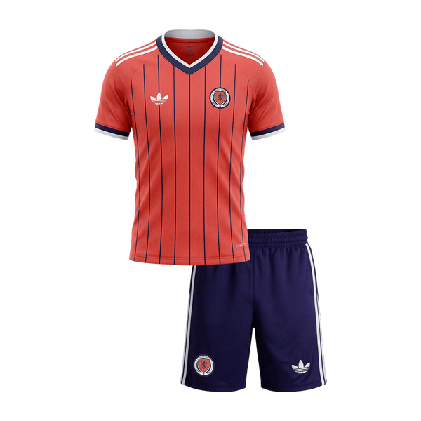Kid's Scotland Away Soccer Jersey Kit(Jersey+Shorts) World Cup 2026 Coral