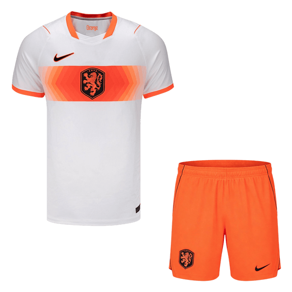 Netherlands Away Soccer Jersey Kit (Jersey+Shorts) World Cup 2026 Orange&White