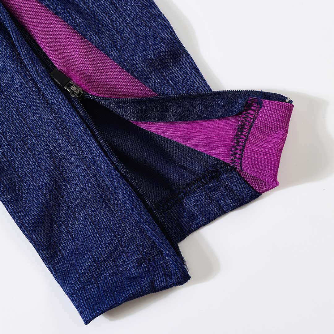 Conjunto de sudadera con cremallera del Barcelona para niños (camiseta y pantalón) 25/26 Azul Marino