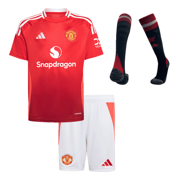 Manchester United Home Jersey Kit 2024/25 Kids(Jersey+Shorts+Socks) - Football Shirt | SmartJerseys | Official Quality