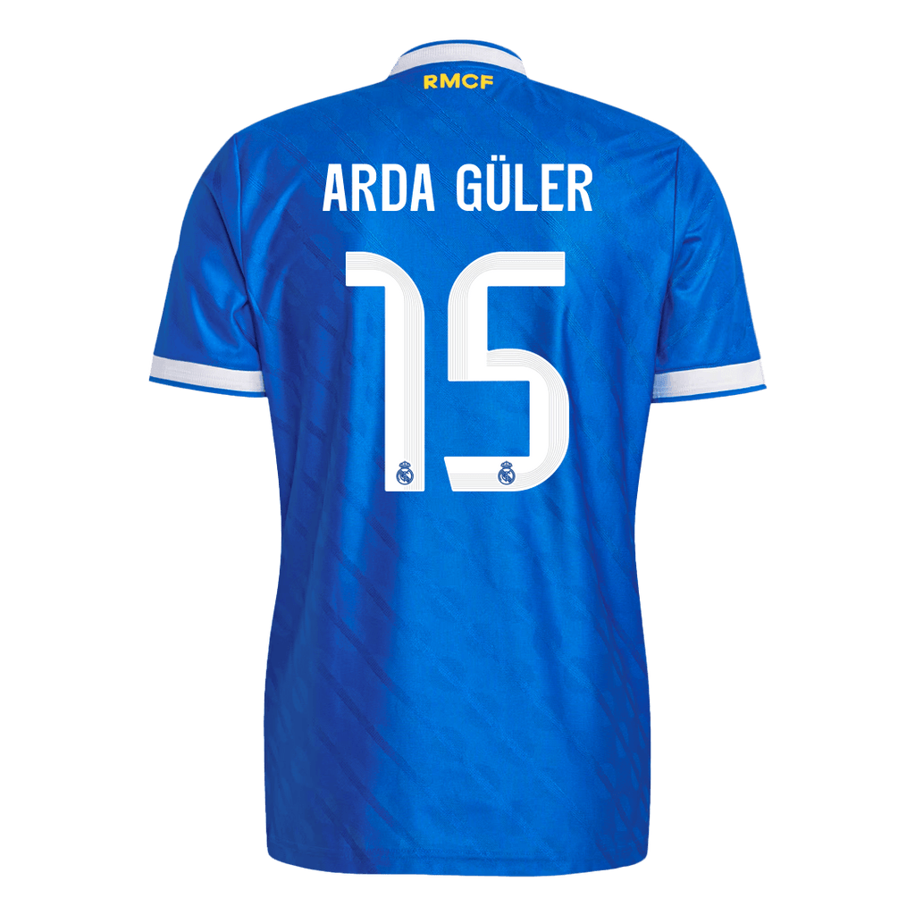ARDA GÜLER #15 Authentic Real Madrid Third Away Soccer Jersey 2025/26 Blue