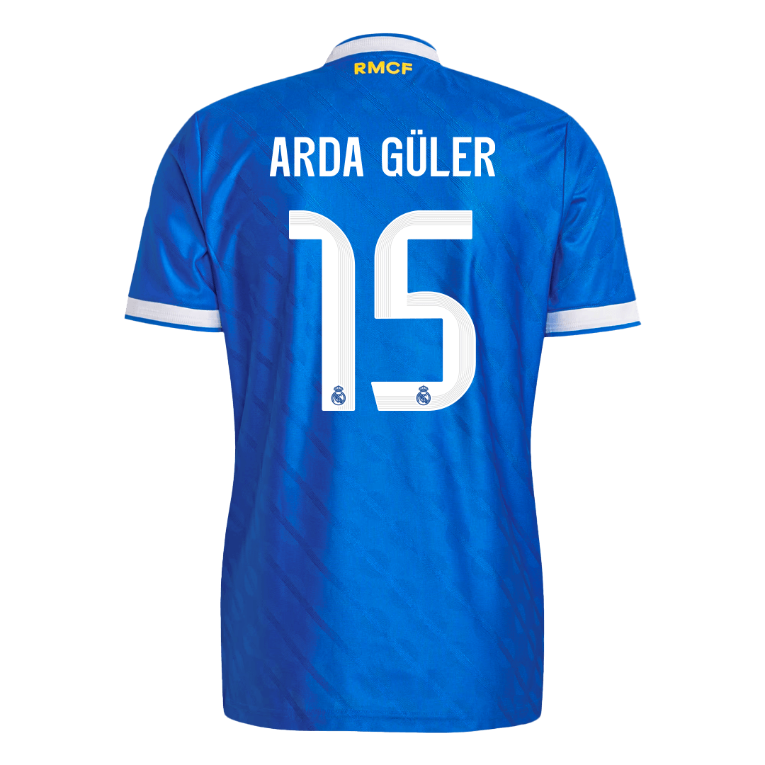 ARDA GÜLER #15 Authentic Real Madrid Third Away Soccer Jersey 2025/26 Blue