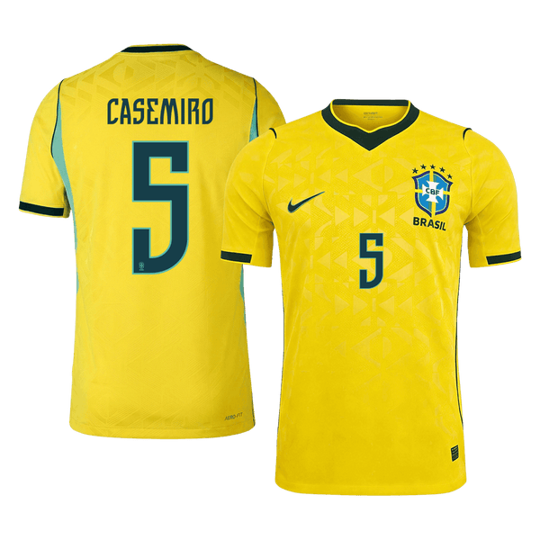 CASEMIRO #5 Player Version Brazil Home Soccer Jersey World Cup 2026 Yellow - yellow front view - SmartJerseys