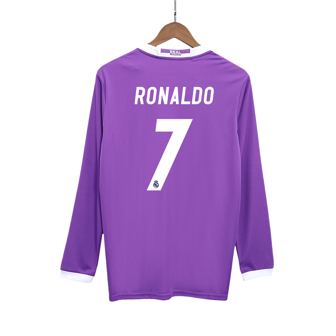Real Madrid RONALDO #7 Away Soccer Jersey Retro 2016/17 - Long Sleeve - Football Shirt | SmartJerseys | Official Quality