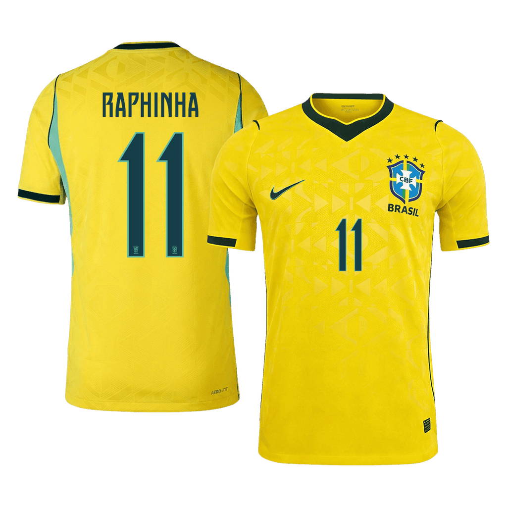 RAPHINHA #11 Player Version Brazil Home Soccer Jersey World Cup 2026 Yellow