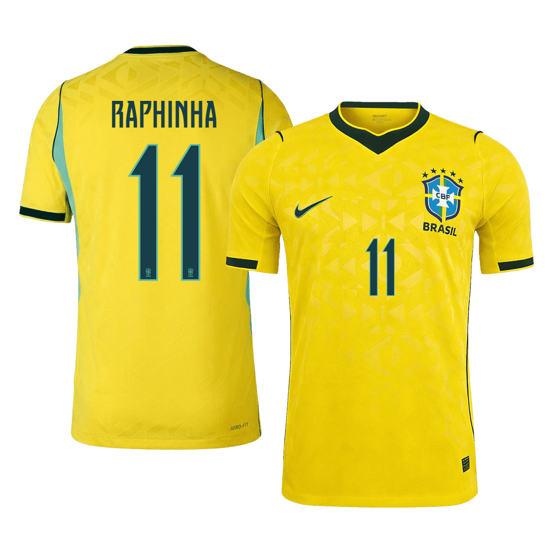 RAPHINHA #11 Player Version Brazil Home Soccer Jersey World Cup 2026 Yellow