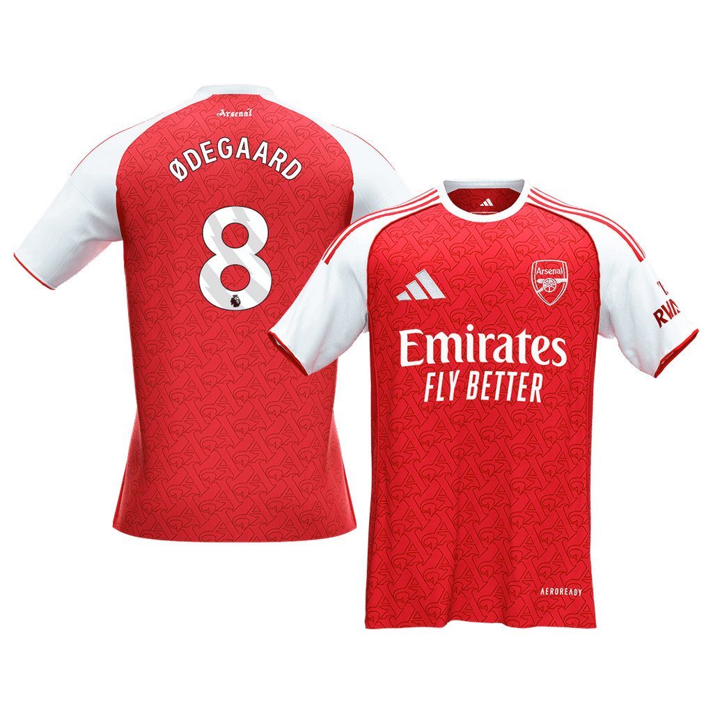 ØDEGAARD #8 Arsenal Home Soccer Jersey 2025/26 Red - Football Shirt | SmartJerseys | Official Quality