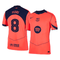 PEDRI #8 Authentic Barcelona Third Away Soccer Jersey 25/26 Orange- UCL - Football Shirt | SmartJerseys | Official Quality