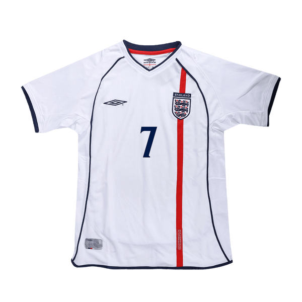 England BECKHAM #7 Home Soccer Jersey Retro 2002
