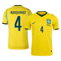 MARQUINHOS #4 Player Version Brazil Home Soccer Jersey World Cup 2026 Yellow