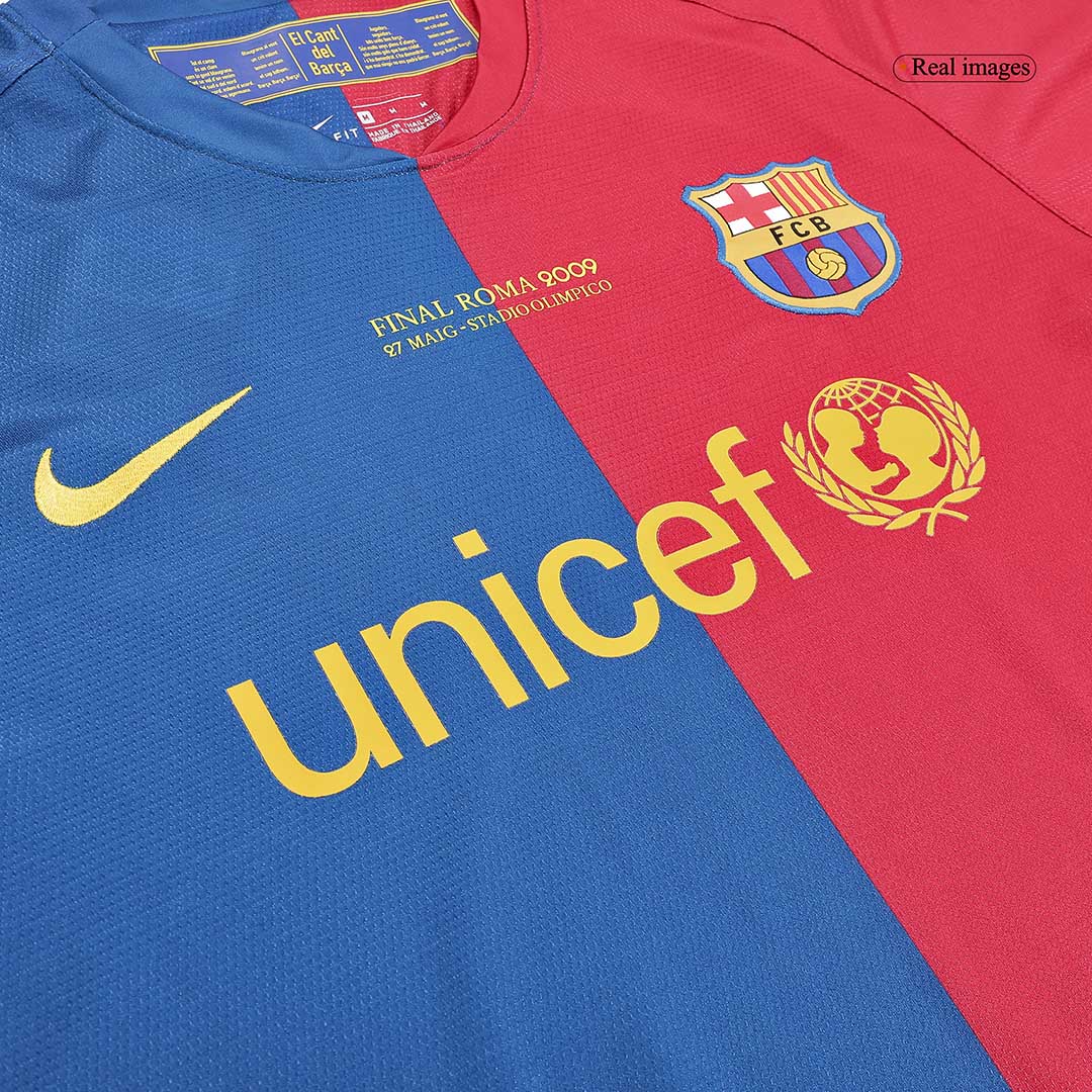 Barcelona XAVI #6 Home Soccer Jersey Retro 2008/09 - Long Sleeve (UCL Final)