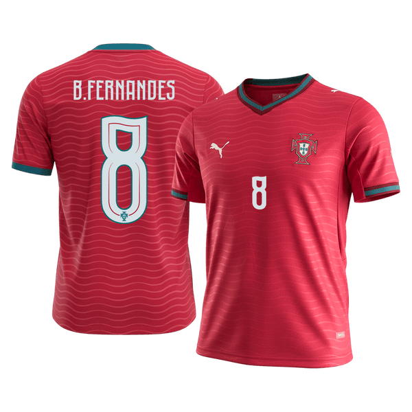 B.FERNANDES#8 Portugal Home Soccer Jersey World Cup 2026 Red
