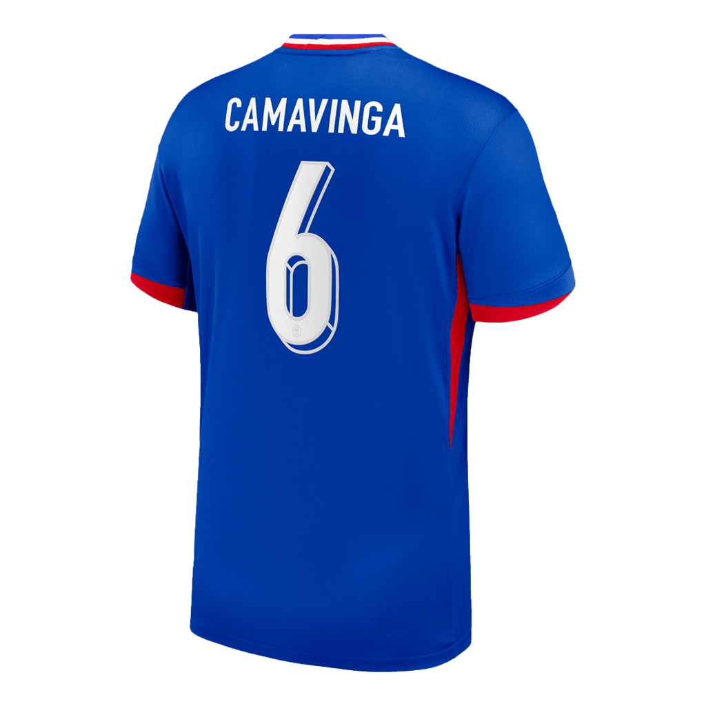 Camiseta de fútbol local de Francia CAMAVINGA #6 para la Eurocopa 2024, azul 