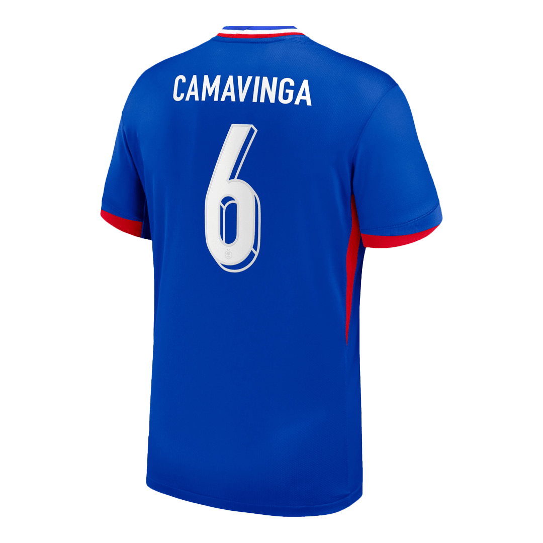 Camiseta de fútbol local de Francia CAMAVINGA #6 para la Eurocopa 2024, azul 