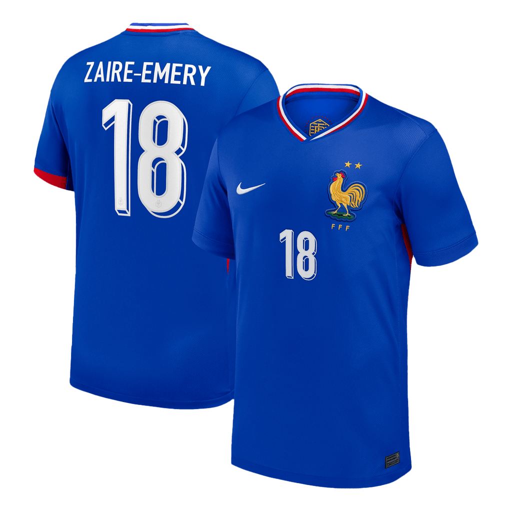 ZAIRE-EMERY #18 France Euro Home Soccer Jersey 2024 Blue - Football Shirt | SmartJerseys | Official Quality