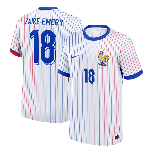 ZAIRE-EMERY #18 France Euro Away Soccer Jersey 2024 White - Football Shirt | SmartJerseys | Official Quality