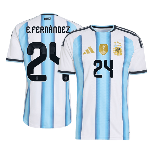 E. FERNÁNDEZ #24 Player Version Argentina Home Soccer Jersey World Cup 2026 Blue&White