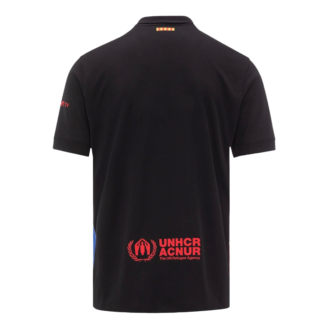 Camiseta de fútbol visitante del Barcelona x Travis Scott 2024/25, negra