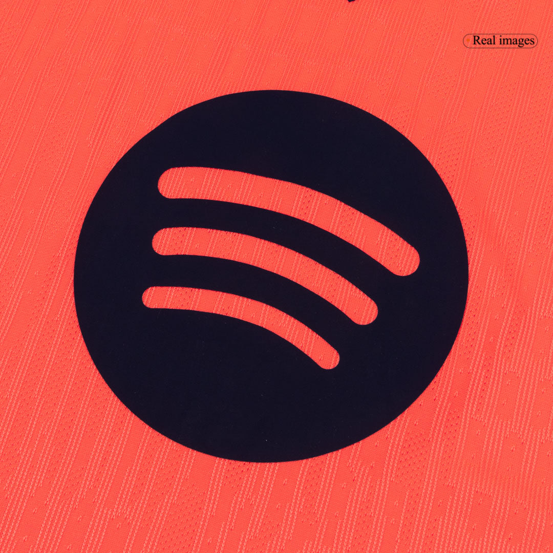 Camiseta de fútbol auténtica de visitante del Barcelona PEDRI #8 25/26 Naranja - UCL