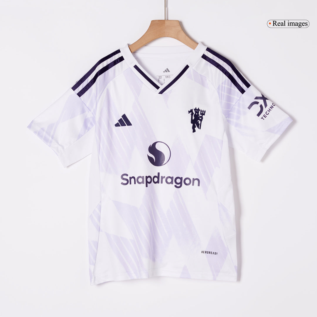 Manchester United Away Soccer Jersey Kit 2025/26 Kids(Jersey+Shorts)
