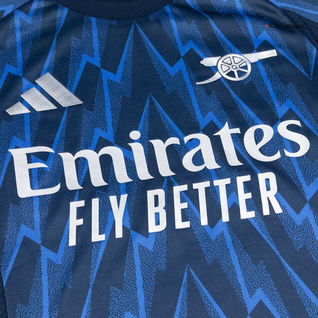 Camiseta de fútbol visitante auténtica del Arsenal 2025/26, color azul, número 41 de RICE