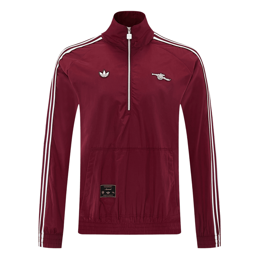 Arsenal 1/2 Zipper Windbreaker Jacket Red 2026