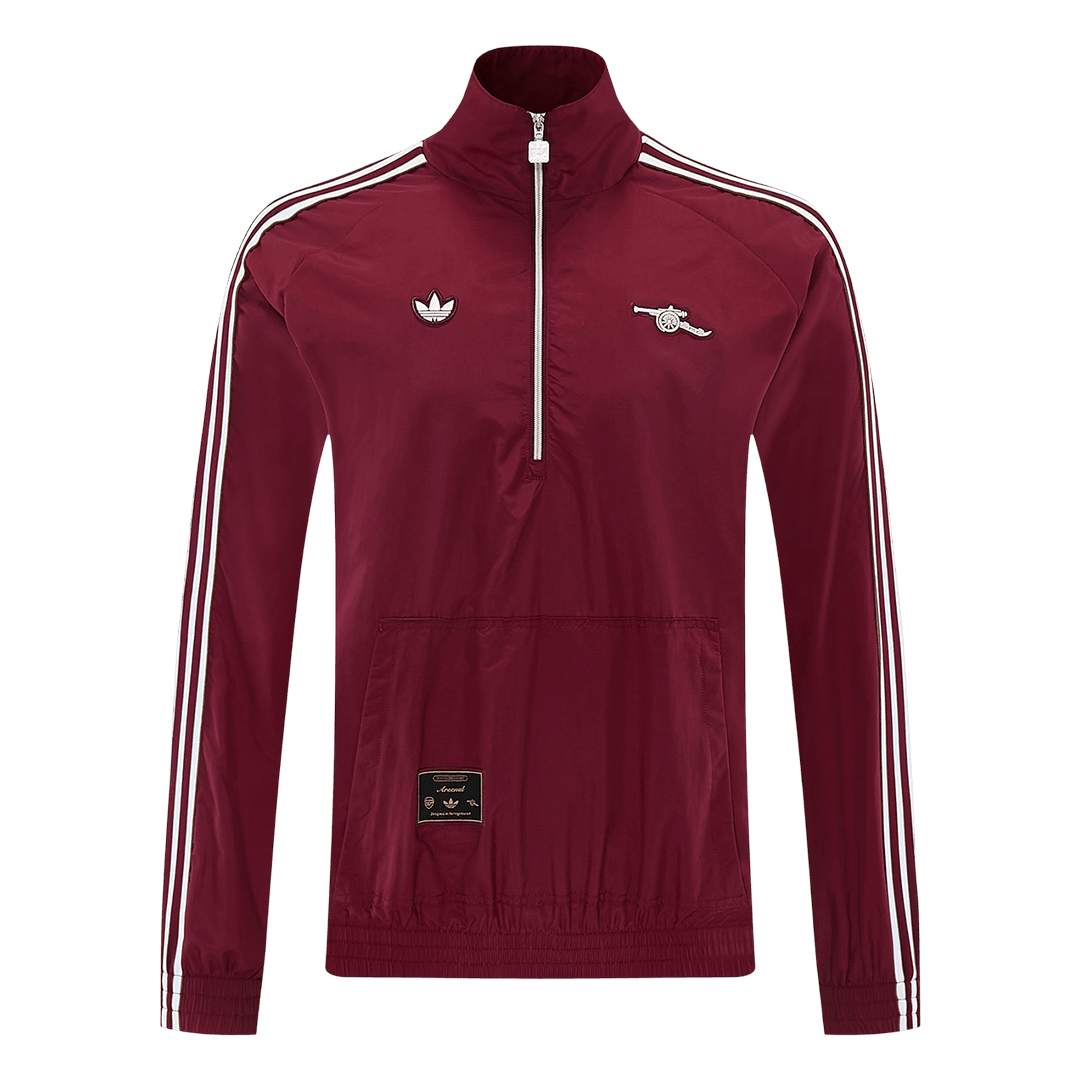 Arsenal 1/2 Zipper Windbreaker Jacket Red 2026