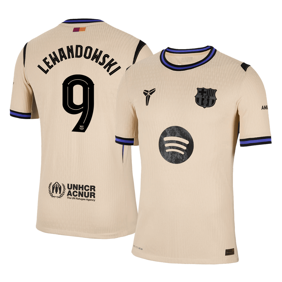 Barcelona LEWANDOWSKI #9 Away Soccer Jersey Authentic 2025/26 - UCL Edition - Football Shirt | SmartJerseys | Official Quality