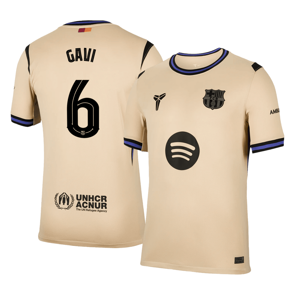 Barcelona GAVI #6 Away Soccer Jersey 2025/26 - UCL Edition - Football Shirt | SmartJerseys | Official Quality