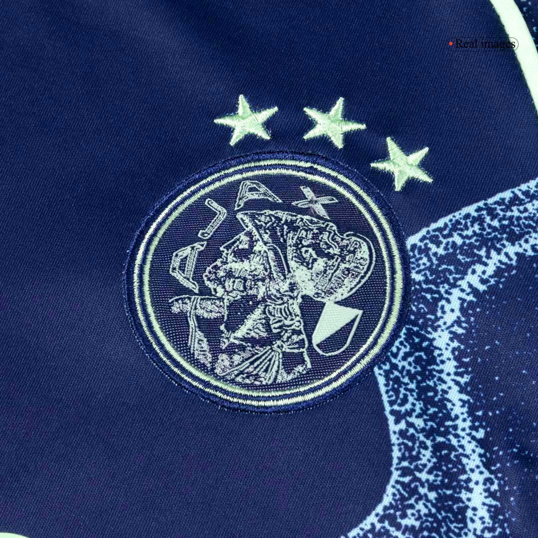 2025/26 Navy Kid's Ajax Away Soccer Jersey Kit(Jersey+Shorts)