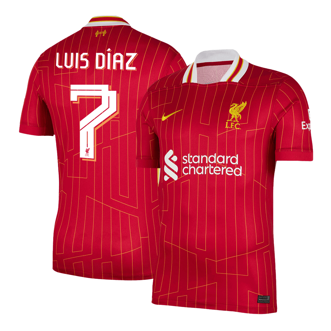Liverpool LUIS DÍAZ #7 Home Soccer Jersey 2024/25 - UCL Edition - Football Shirt | SmartJerseys | Official Quality