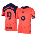 LEWANDOWSKI #9 Authentic Barcelona Third Away Soccer Jersey 25/26 Orange- UCL - Football Shirt | SmartJerseys | Official Quality