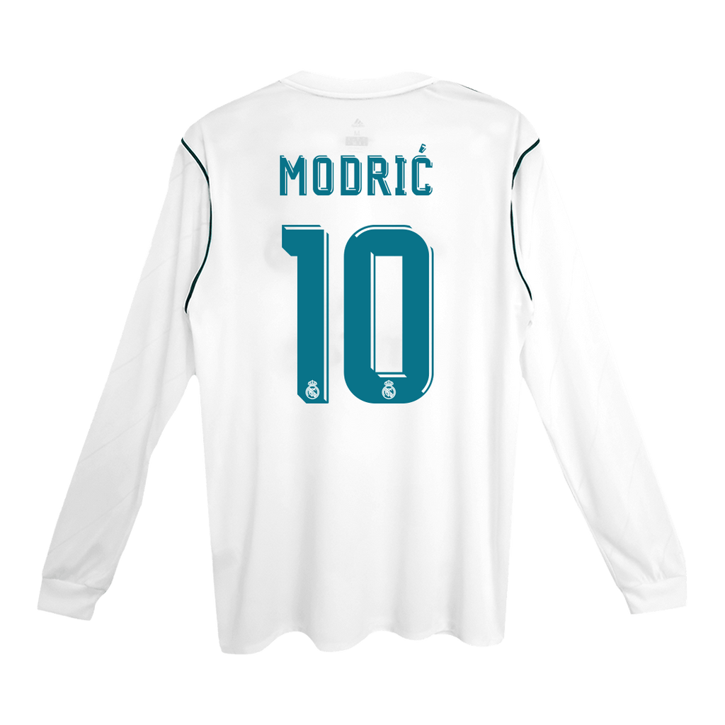 Real Madrid MODRIĆ #10 Home Soccer Jersey Retro 2017/18 - Long Sleeve - Football Shirt | SmartJerseys | Official Quality