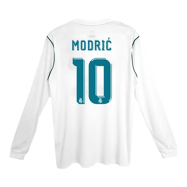 Real Madrid MODRIĆ #10 Home Soccer Jersey Retro 2017/18 - Long Sleeve - Football Shirt | SmartJerseys | Official Quality