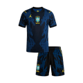 Kid's Brazil Away Soccer Jersey Kit(Jersey+Shorts) World Cup 2026 Navy