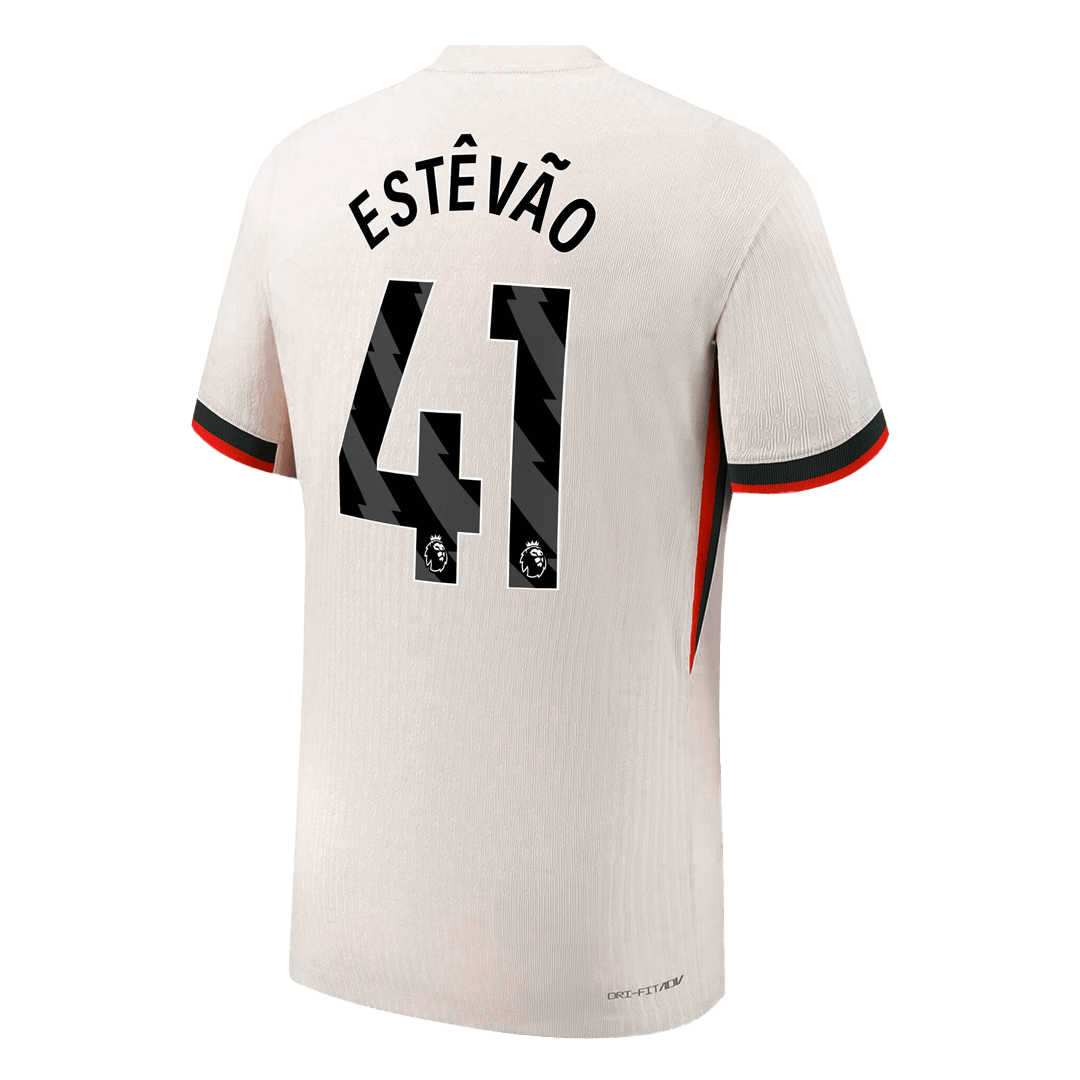 ESTÊVÃO #41 Maillot de football authentique Chelsea extérieur 2025/26 Blanc