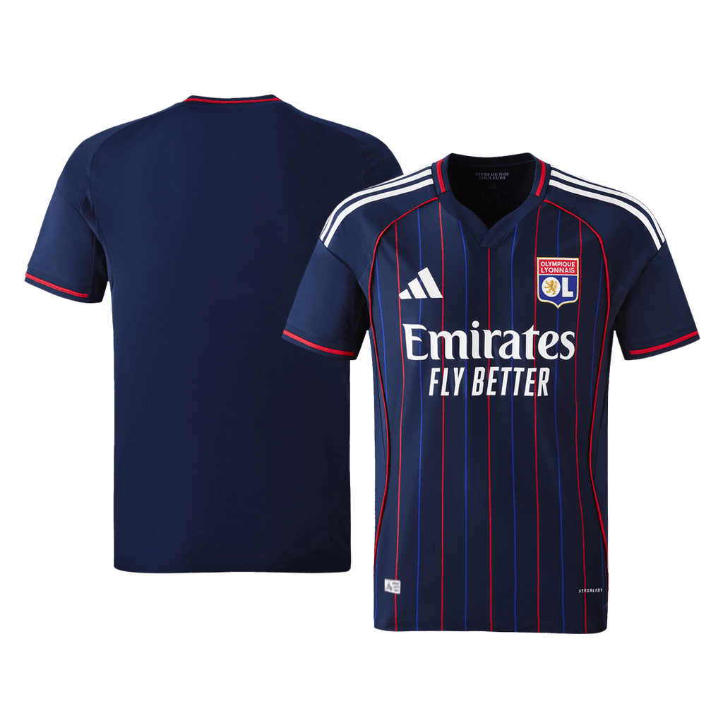 Auténtica camiseta de fútbol visitante del Olympique Lyonnais 25/26 azul marino