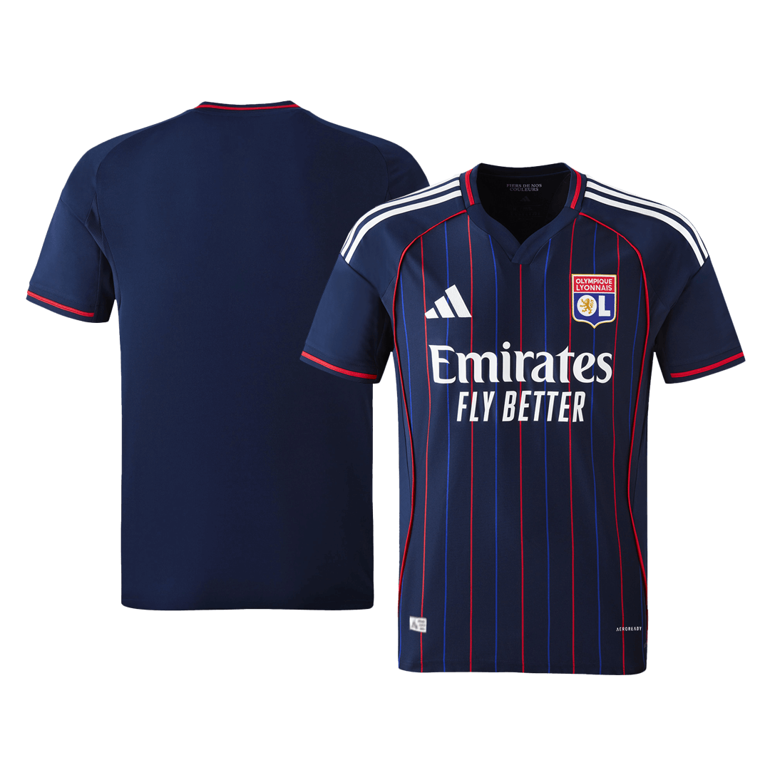 Auténtica camiseta de fútbol visitante del Olympique Lyonnais 25/26 azul marino