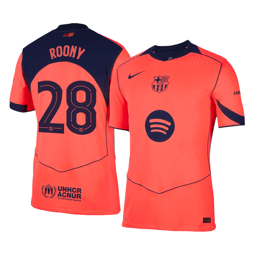 ROONY #28 Authentic Barcelona Third Away Soccer Jersey 25/26 Orange - Football Shirt | SmartJerseys | Official Quality