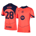 ROONY #28 Authentic Barcelona Third Away Soccer Jersey 25/26 Orange - Football Shirt | SmartJerseys | Official Quality