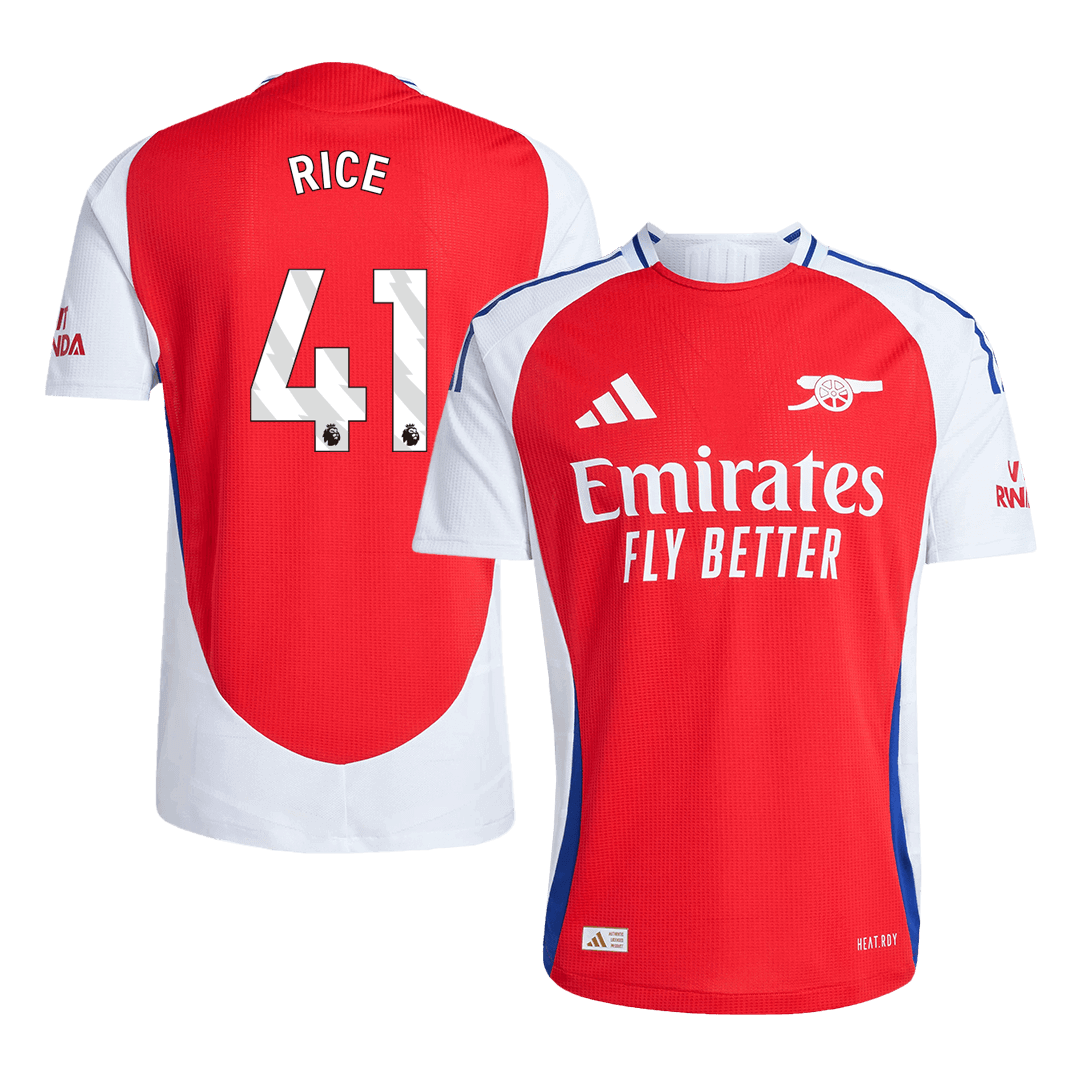 Arsenal RICE #41 Home Soccer Jersey Authentic 2024/25 - Football Shirt | SmartJerseys | Official Quality