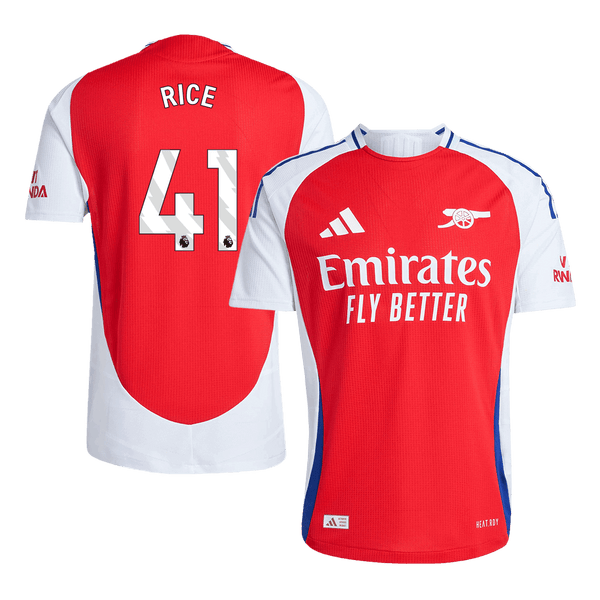 Arsenal RICE #41 Home Soccer Jersey Authentic 2024/25 - Football Shirt | SmartJerseys | Official Quality