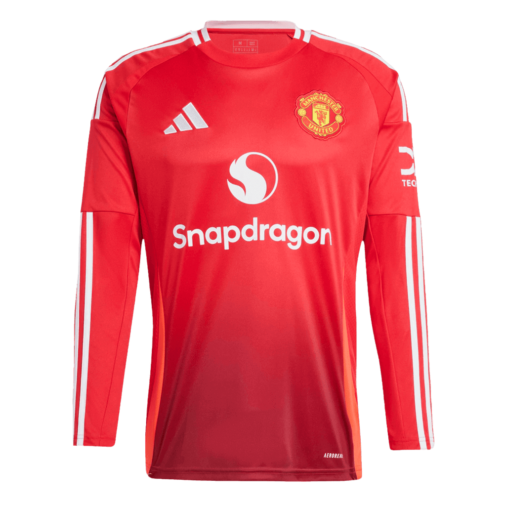 Manchester United Long Sleeve Home Jersey 2024/25 - Football Shirt | SmartJerseys | Official Quality