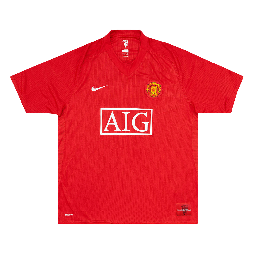 Manchester United SCHOLES #18 Home Soccer Jersey Retro 2007/08