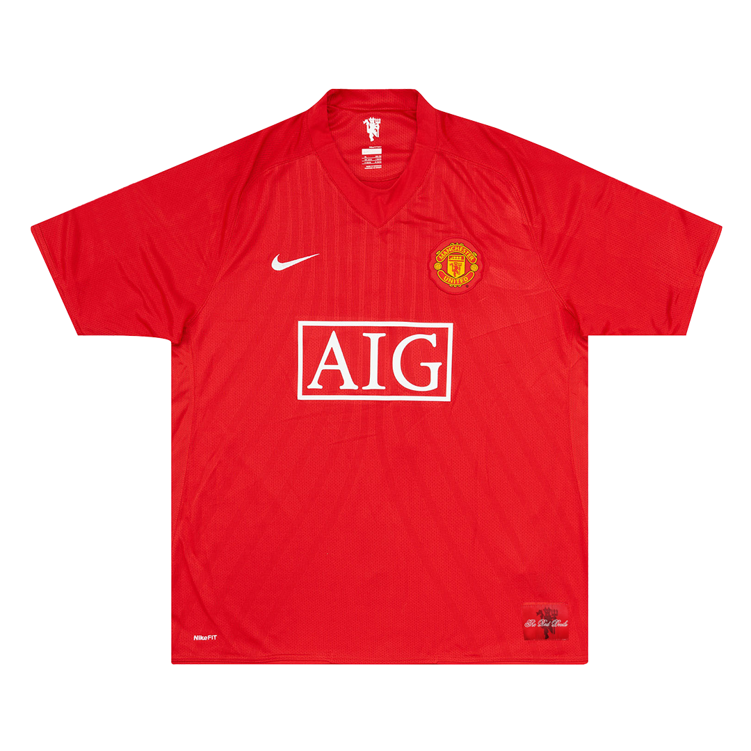 Manchester United SCHOLES #18 Home Soccer Jersey Retro 2007/08
